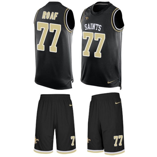 Men's Nike New Orleans Saints #77 Willie Roaf Limited Black Tank Top Suit NFL Jersey - Ujersey