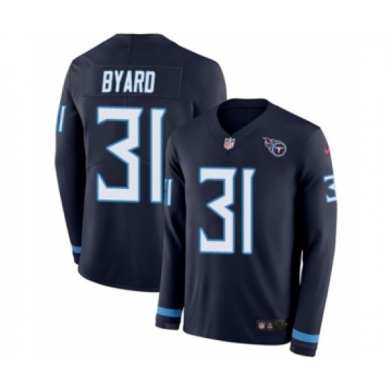 Men's Nike Tennessee Titans #31 Kevin Byard Limited Navy Blue Therma Long Sleeve NFL Jersey - Ujersey