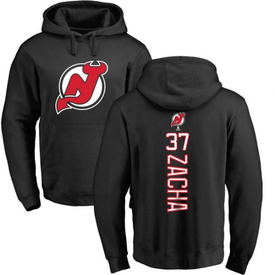 NHL Adidas New Jersey Devils #37 Pavel Zacha Black Backer Pullover Hoodie - Ujersey