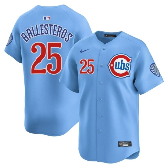 Men's Chicago Cubs #25 Moises ballesteros Blue 2024 25 2nd Alternate Limited Stitched Baseball Jersey - Ujersey