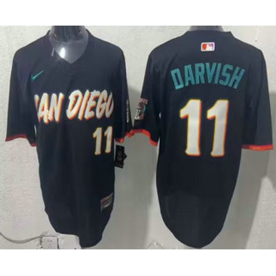 Men's San Diego Padres #11 Yu Darvish Black 2026 City Connect Stadium Jersey - Ujersey