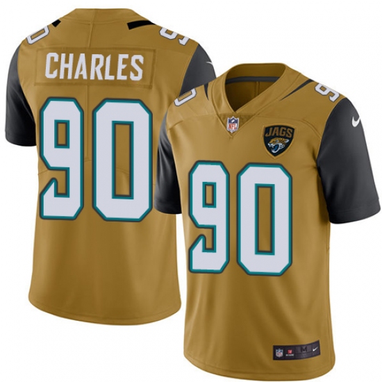Youth Nike Jacksonville Jaguars #90 Stefan Charles Limited Gold Rush Vapor Untouchable NFL Jersey - Ujersey