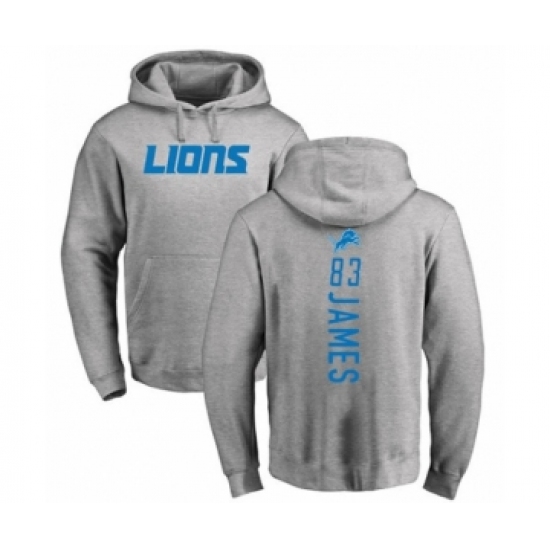 Football Detroit Lions #83 Jesse James Ash Backer Pullover Hoodie - Ujersey