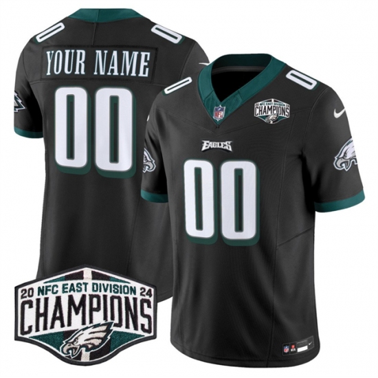 Men's Philadelphia Eagles Active Player Custom Black 2024 NFC East Champions F.U.S.E. Vapor Untouchable Limited Stitched Football Jersey