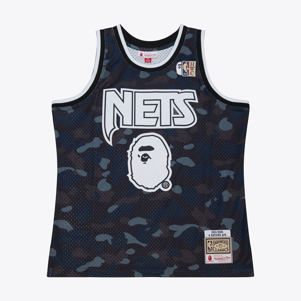 Men's New Jersey Nets Mitchell & Ness x BAPE Black Swingman Jersey - U-jersey