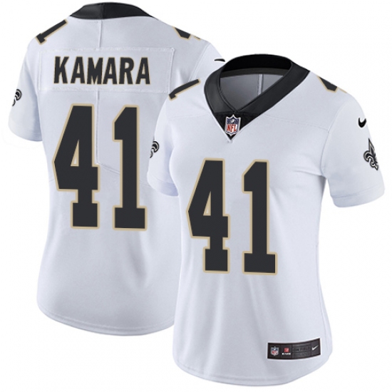 Women's Nike New Orleans Saints #41 Alvin Kamara White Vapor Untouchable Limited Player NFL Jersey - Ujersey