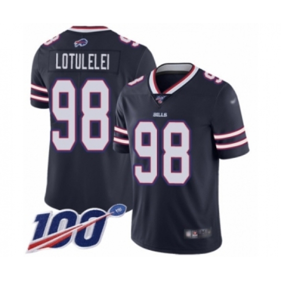Youth Buffalo Bills #98 Star Lotulelei Limited Navy Blue Inverted Legend 100th Season Football Jersey - Ujersey