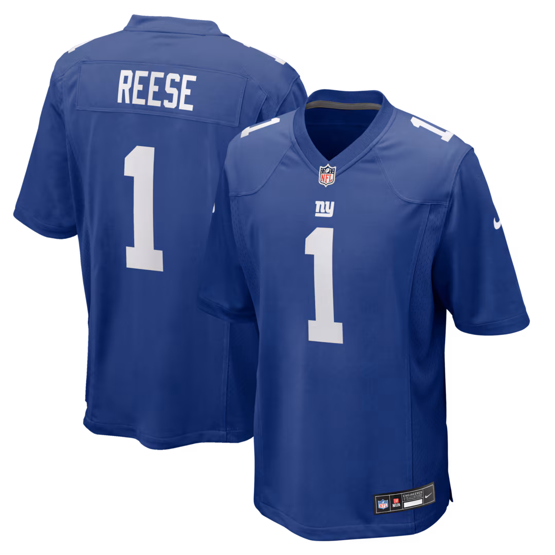 Men's New York Giants Arvell Reese Nike Royal 2026 NFL Draft First Round Pick No. 5 Team Game Jersey - SUjersey01