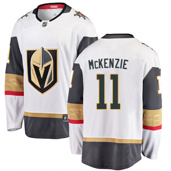 Men's Vegas Golden Knights #11 Curtis McKenzie Authentic White Away Fanatics Branded Breakaway NHL Jersey - Ujersey