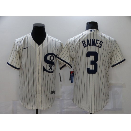 Men's Chicago White Sox #3 Harold Baines Cream Game 2021 Field of Dreams Jersey - Ujersey