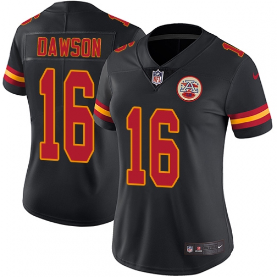 Women's Nike Kansas City Chiefs #16 Len Dawson Limited Black Rush Vapor Untouchable NFL Jersey - Ujersey