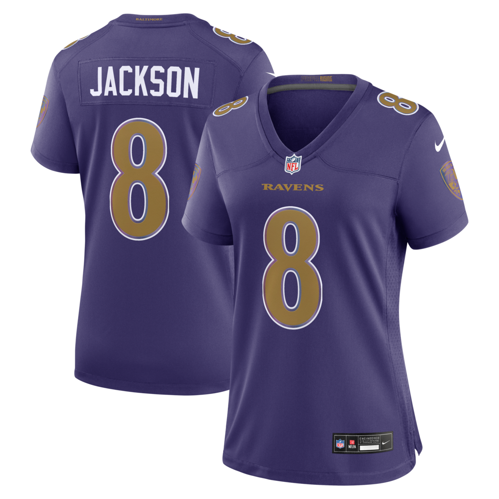 Women's Baltimore Ravens Lamar Jackson Nike Purple Alternate Game Jersey - U-jersey