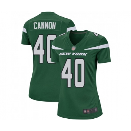 Women's New York Jets #40 Trenton Cannon Game Green Team Color Football Jersey - Ujersey