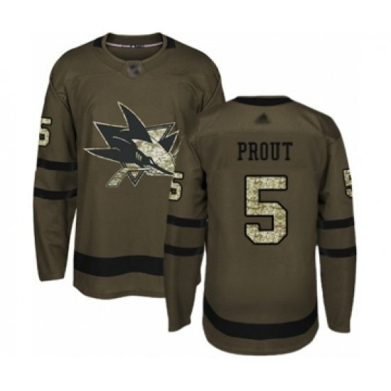 Youth San Jose Sharks #5 Dalton Prout Authentic Green Salute to Service Hockey Jersey - Ujersey