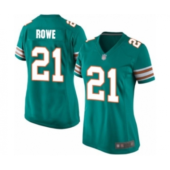 Women's Miami Dolphins #21 Eric Rowe Game Aqua Green Alternate Football Jersey - Ujersey