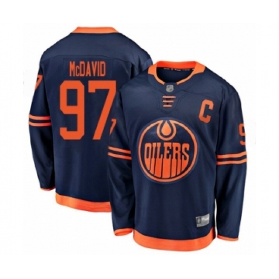 Youth Edmonton Oilers #97 Connor McDavid Authentic Navy Blue Alternate Fanatics Branded Breakaway Hockey Jersey - Ujersey