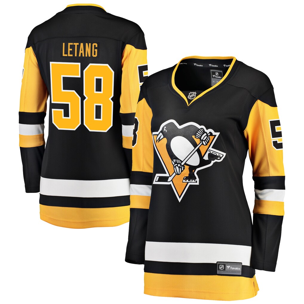 Women's Pittsburgh Penguins Kris Letang Fanatics Black Home Breakaway Jersey - ujerseystore