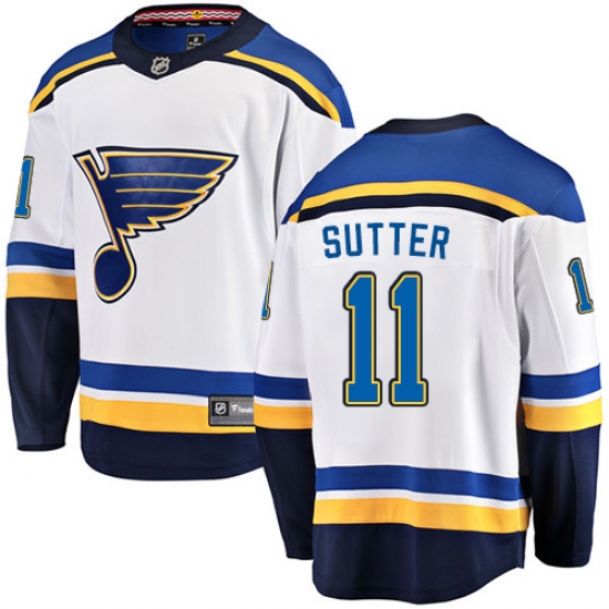 Youth St. Louis Blues #11 Brian Sutter Fanatics Branded White Away Breakaway NHL Jersey - Ujersey