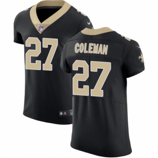 Men's Nike New Orleans Saints #27 Kurt Coleman Black Team Color Vapor Untouchable Elite Player NFL Jersey - Ujersey
