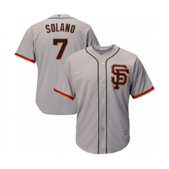 Men's San Francisco Giants #7 Donovan Solano Grey Alternate Flex Base Authentic Collection Baseball Player Jersey - Ujersey