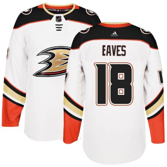 Men's Adidas Anaheim Ducks #18 Patrick Eaves Authentic White Away NHL Jersey - Ujersey