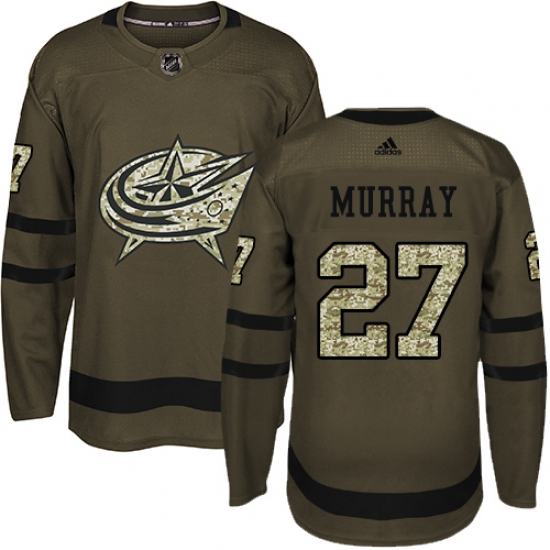 Youth Adidas Columbus Blue Jackets #27 Ryan Murray Premier Green Salute to Service NHL Jersey - Ujersey