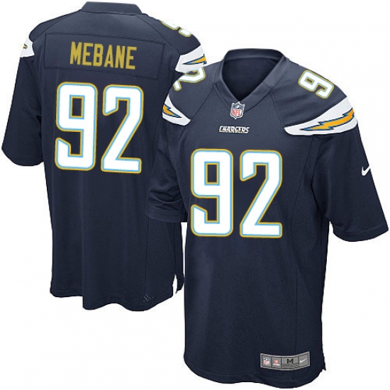 Men's Nike Los Angeles Chargers #92 Brandon Mebane Game Navy Blue Team Color NFL Jersey - Ujersey