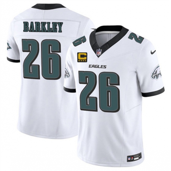 Men's Philadelphia Eagles #26 Saquon Barkley White 2025 F.U.S.E. With 4-Star CVapor Untouchable Limited Football Stitched Jersey - Ujersey