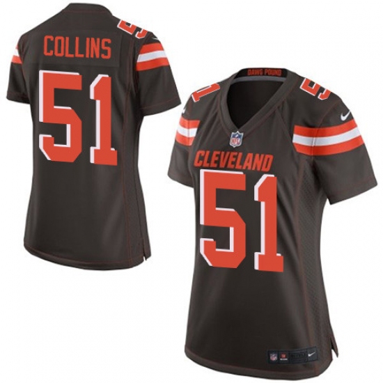 Women's Nike Cleveland Browns #51 Jamie Collins Game Brown Team Color NFL Jersey - Ujersey