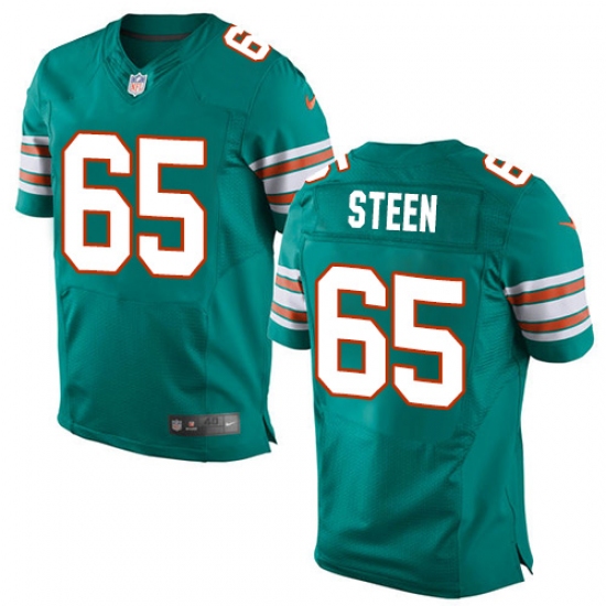 Men's Nike Miami Dolphins #65 Anthony Steen Elite Aqua Green Alternate NFL Jersey - Ujersey