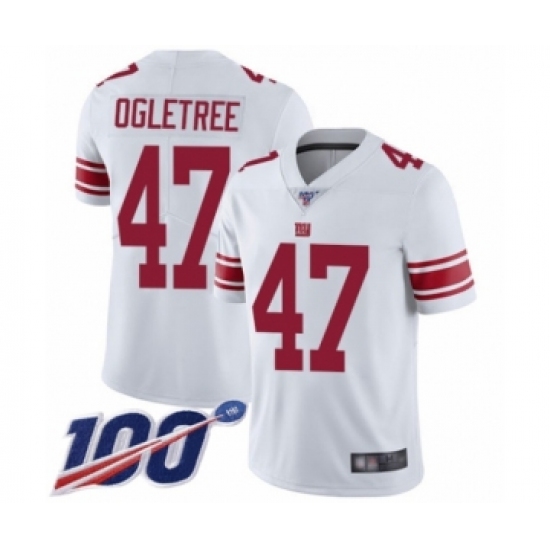Youth New York Giants #47 Alec Ogletree White Vapor Untouchable Limited Player 100th Season Football Jersey - Ujersey