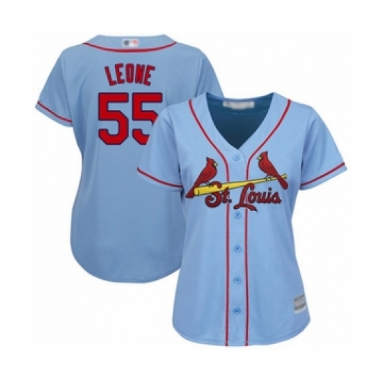 Women's St. Louis Cardinals #55 Dominic Leone Authentic Light Blue Alternate Cool Base Baseball Player Jersey - Ujersey