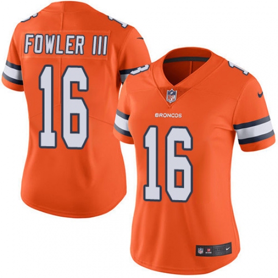 Women's Nike Denver Broncos #16 Bennie Fowler Elite Orange Rush Vapor Untouchable NFL Jersey - Ujersey