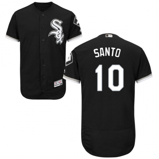 Men's Majestic Chicago White Sox #10 Ron Santo Black Alternate Flexbase Authentic Collection MLB Jersey - Ujersey
