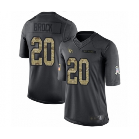 Men's Arizona Cardinals #20 Tramaine Brock Limited Black 2016 Salute to Service Football Jersey - Ujersey