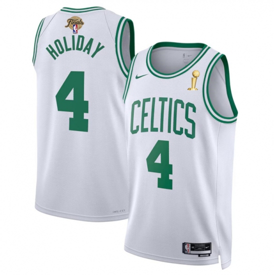 Men's Boston Celtics #4 Jrue Holiday White 2024 Finals Champions Association Edition Stitched Basketball Jersey - Ujersey