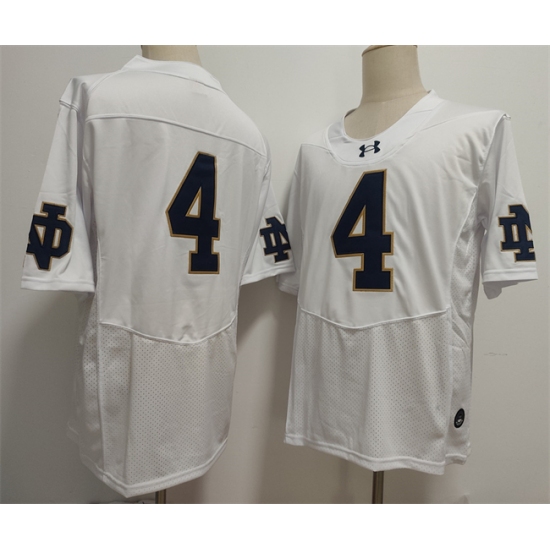 Men's Notre Dame Fighting Irish #4 Jeremiyah Love White Limited Stitched Jersey - Ujersey