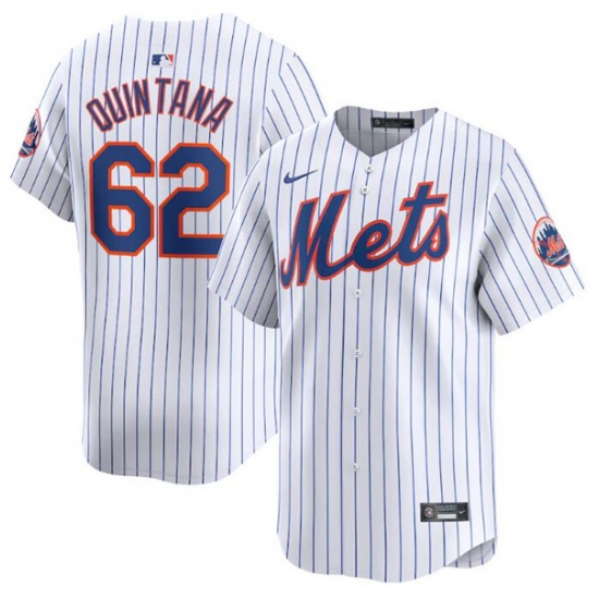 Men's New York Mets #62 Jose Quintana White 2024 Home Limited Stitched Baseball Jersey - Ujersey