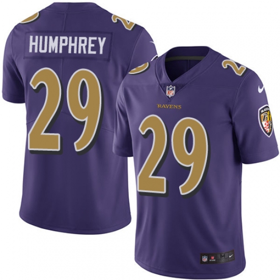 Youth Nike Baltimore Ravens #29 Marlon Humphrey Limited Purple Rush Vapor Untouchable NFL Jersey - Ujersey