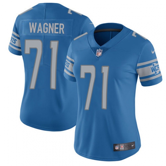 Women's Nike Detroit Lions #71 Ricky Wagner Elite Light Blue Team Color NFL Jersey - Ujersey