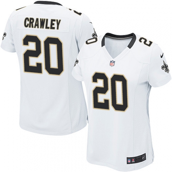 Women's Nike New Orleans Saints #20 Ken Crawley Game White NFL Jersey - Ujersey