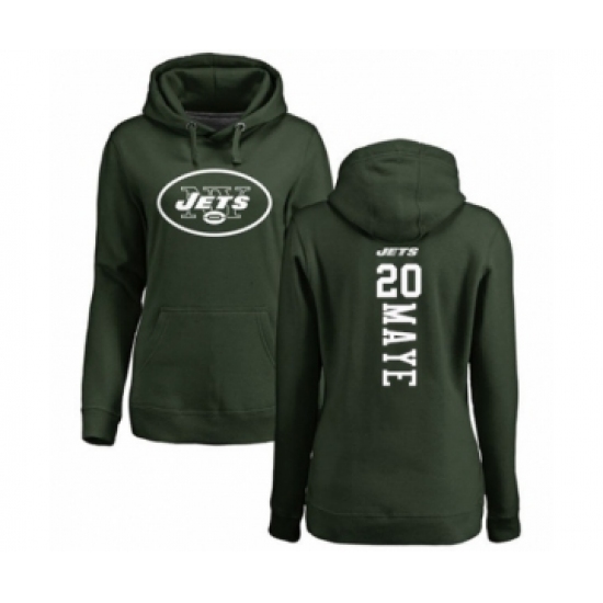 Football Women's New York Jets #20 Marcus Maye Green Backer Pullover Hoodie - Ujersey