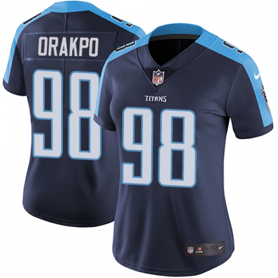 Women's Nike Tennessee Titans #98 Brian Orakpo Navy Blue Alternate Vapor Untouchable Limited Player NFL Jersey - Ujersey