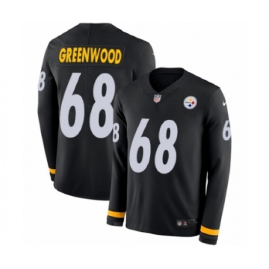 Men's Nike Pittsburgh Steelers #68 L.C. Greenwood Limited Black Therma Long Sleeve NFL Jersey - Ujersey