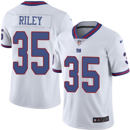 Youth Nike New York Giants #35 Curtis Riley Limited White Rush Vapor Untouchable NFL Jersey - Ujersey