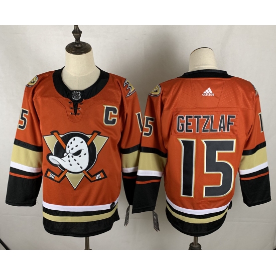 Men's Adidas Anaheim Ducks #15 Ryan Getzlaf Orange Authentic Teal Third Jersey - Ujersey
