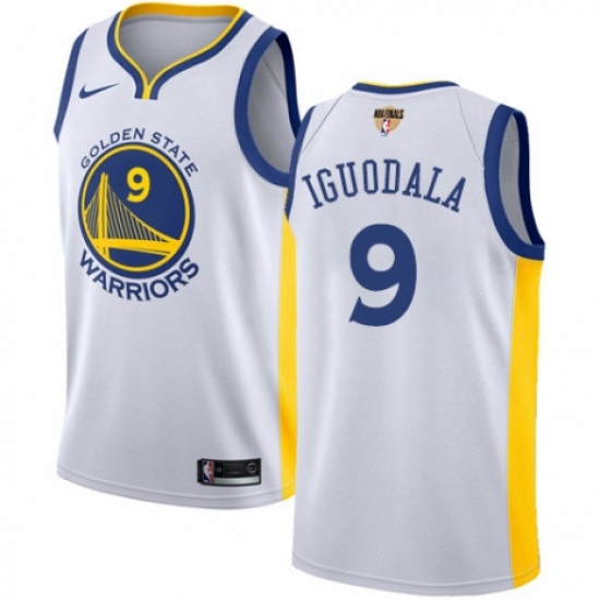 Youth Nike Golden State Warriors #9 Andre Iguodala Authentic White Home 2018 NBA Finals Bound NBA Jersey - Association Edition - Ujersey