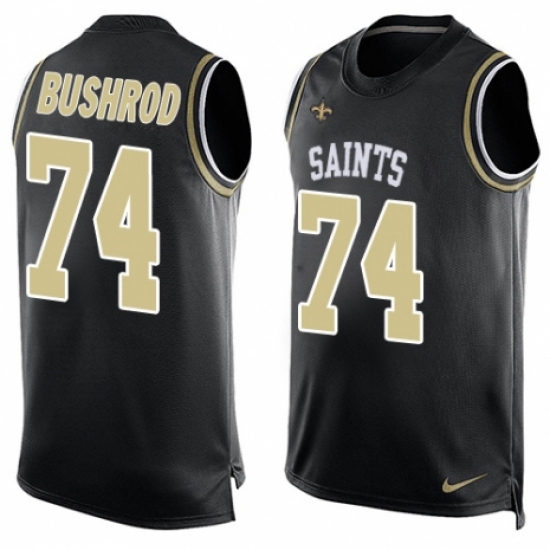 Men's Nike New Orleans Saints #74 Jermon Bushrod Limited Black Player Name & Number Tank Top NFL Jersey - Ujersey