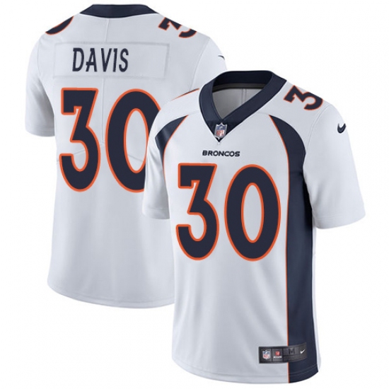 Men's Nike Denver Broncos #30 Terrell Davis White Vapor Untouchable Limited Player NFL Jersey - Ujersey