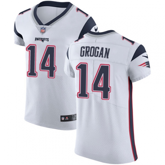 Men's Nike New England Patriots #14 Steve Grogan White Vapor Untouchable Elite Player NFL Jersey - Ujersey